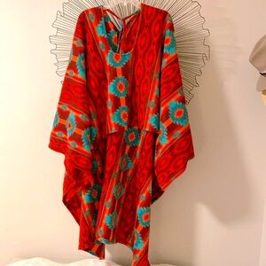 Canyon Sky Poncho Southwest Colors Free Size NWOT